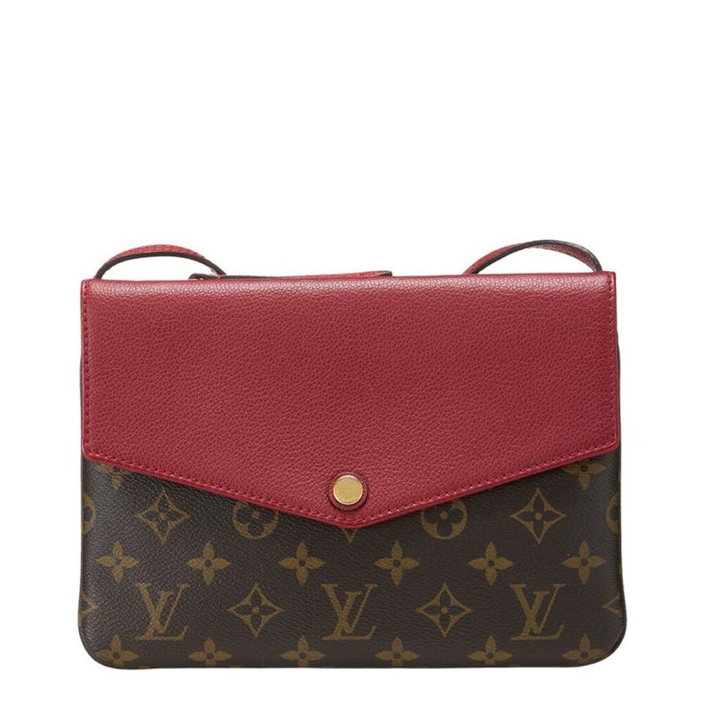 Louis Vuitton Red Monogram Coated Canvas Twice (Authentic Pre-Loved)